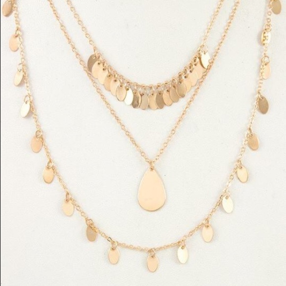 Multi Row Dangle Necklace Set